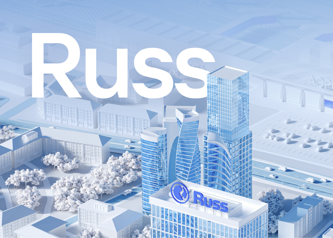 Промо-сайт в формате 3D-города для Russ