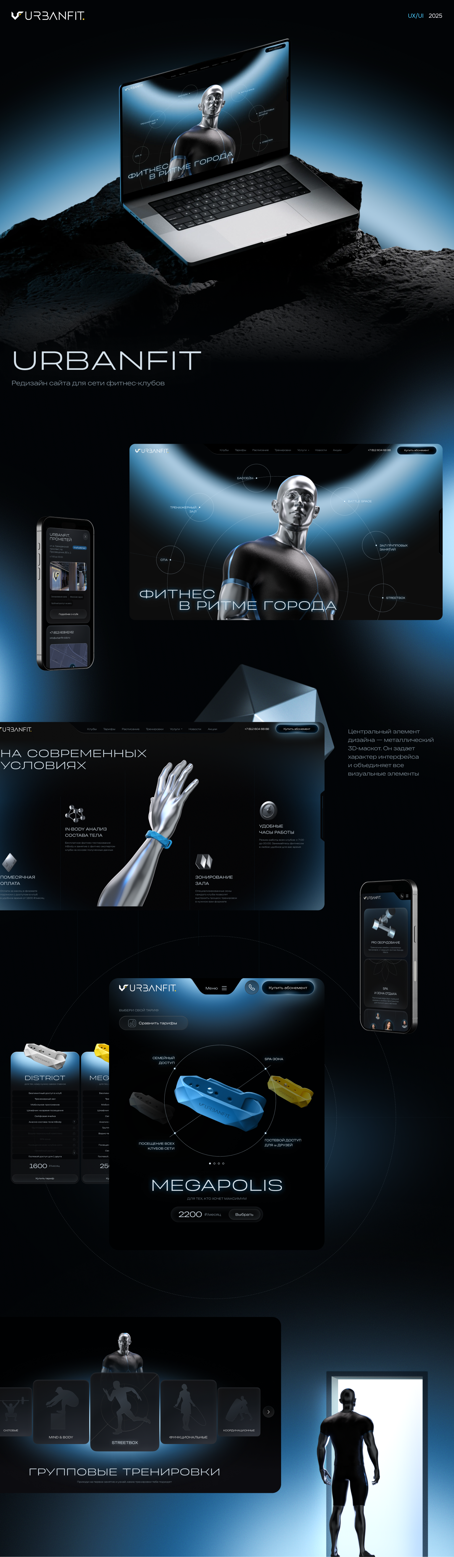 Сайт для фитнес-клубов URBANFIT